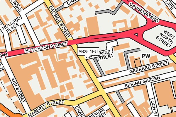 AB25 1EU map - OS OpenMap – Local (Ordnance Survey)