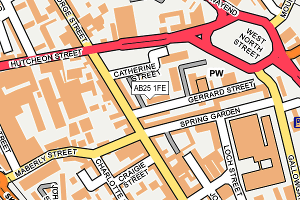 AB25 1FE map - OS OpenMap – Local (Ordnance Survey)