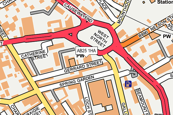 AB25 1HA map - OS OpenMap – Local (Ordnance Survey)