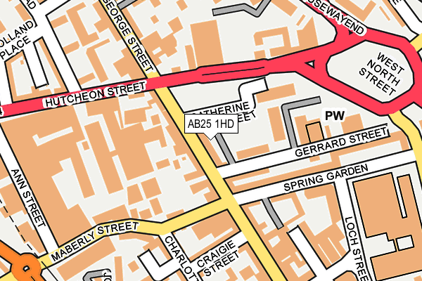 AB25 1HD map - OS OpenMap – Local (Ordnance Survey)