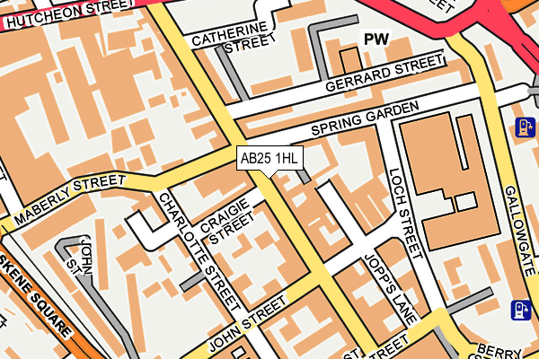 AB25 1HL map - OS OpenMap – Local (Ordnance Survey)