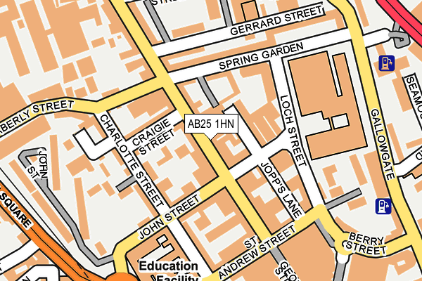 AB25 1HN map - OS OpenMap – Local (Ordnance Survey)