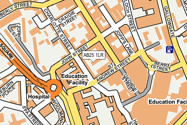 AB25 1LR map - OS OpenMap – Local (Ordnance Survey)