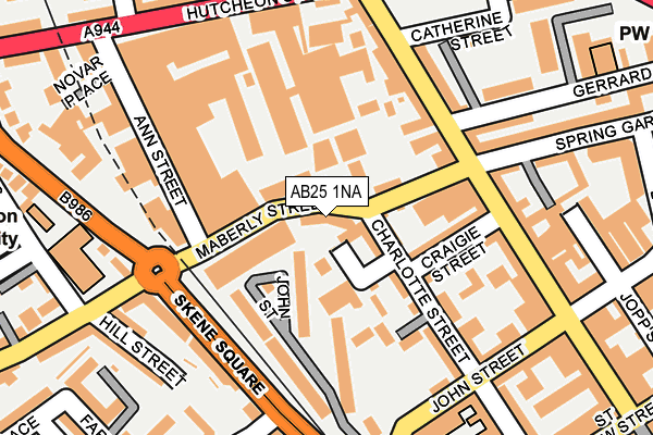 AB25 1NA map - OS OpenMap – Local (Ordnance Survey)