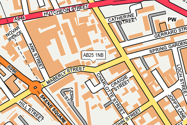 AB25 1NB map - OS OpenMap – Local (Ordnance Survey)