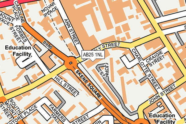 AB25 1NL map - OS OpenMap – Local (Ordnance Survey)