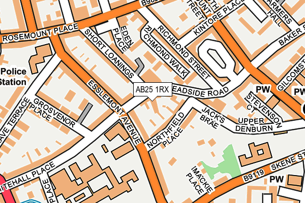 AB25 1RX map - OS OpenMap – Local (Ordnance Survey)