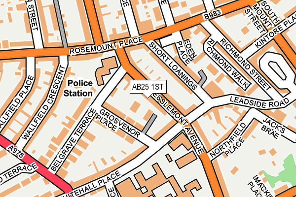 AB25 1ST map - OS OpenMap – Local (Ordnance Survey)