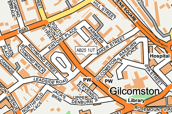 AB25 1UT map - OS OpenMap – Local (Ordnance Survey)