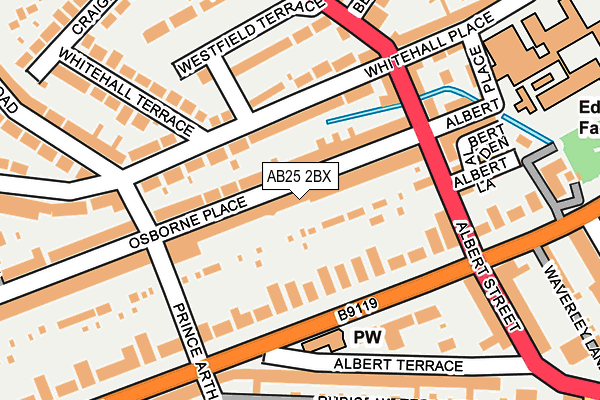 AB25 2BX map - OS OpenMap – Local (Ordnance Survey)