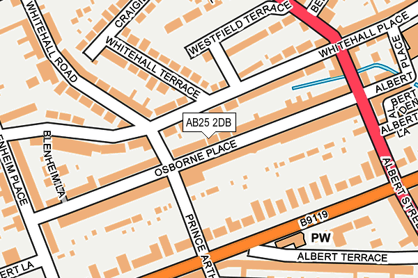 AB25 2DB map - OS OpenMap – Local (Ordnance Survey)