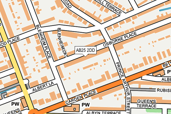 AB25 2DD map - OS OpenMap – Local (Ordnance Survey)