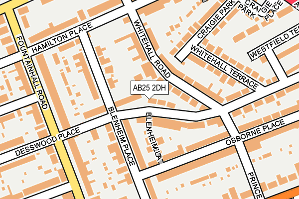 AB25 2DH map - OS OpenMap – Local (Ordnance Survey)
