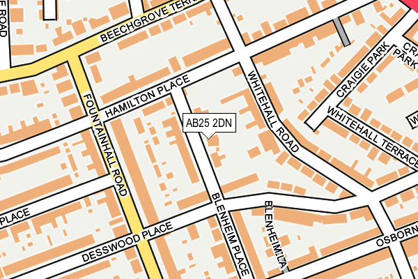 AB25 2DN map - OS OpenMap – Local (Ordnance Survey)