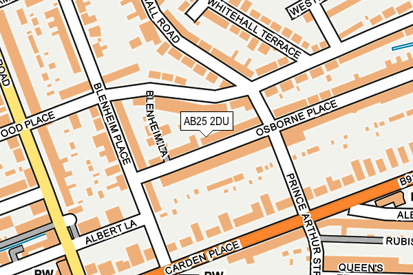 AB25 2DU map - OS OpenMap – Local (Ordnance Survey)