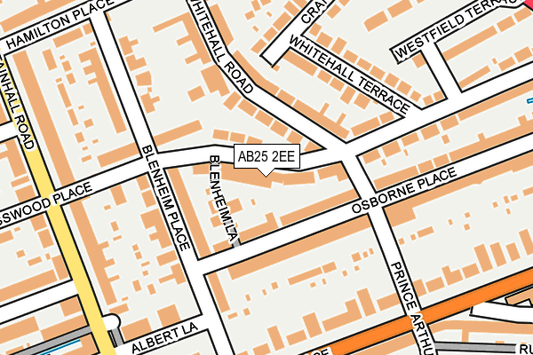 AB25 2EE map - OS OpenMap – Local (Ordnance Survey)