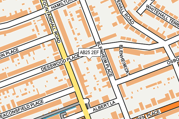 AB25 2EF map - OS OpenMap – Local (Ordnance Survey)