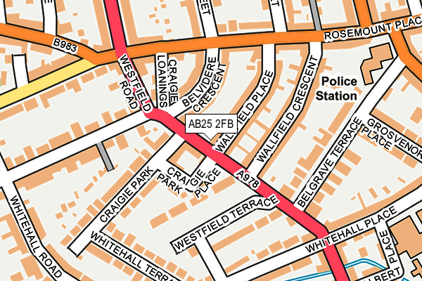 AB25 2FB map - OS OpenMap – Local (Ordnance Survey)