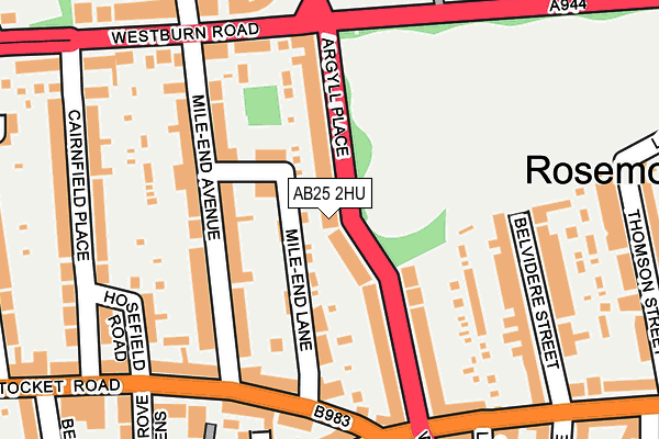 AB25 2HU map - OS OpenMap – Local (Ordnance Survey)