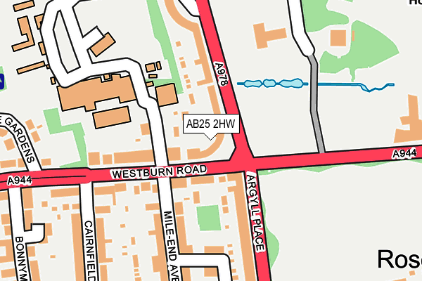 AB25 2HW map - OS OpenMap – Local (Ordnance Survey)