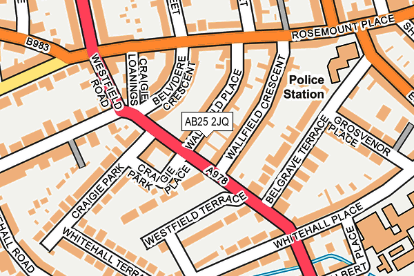 AB25 2JQ map - OS OpenMap – Local (Ordnance Survey)