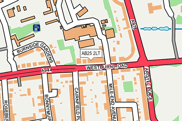 AB25 2LT map - OS OpenMap – Local (Ordnance Survey)