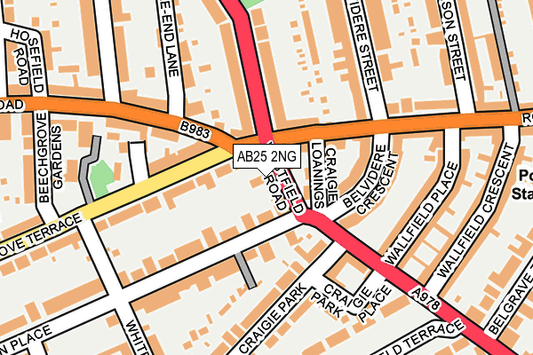 AB25 2NG map - OS OpenMap – Local (Ordnance Survey)