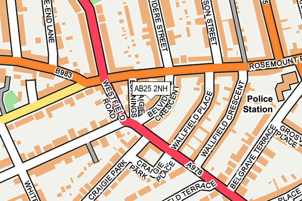 AB25 2NH map - OS OpenMap – Local (Ordnance Survey)