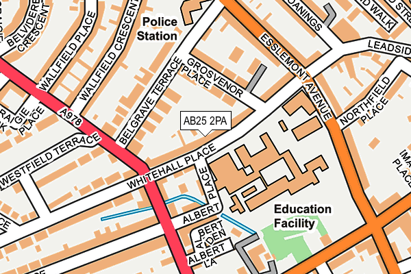 AB25 2PA map - OS OpenMap – Local (Ordnance Survey)