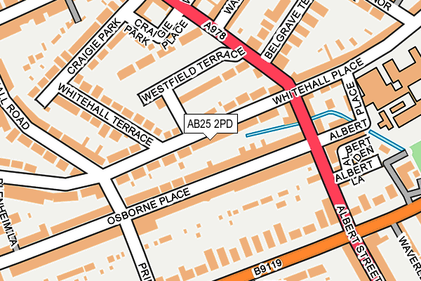 AB25 2PD map - OS OpenMap – Local (Ordnance Survey)