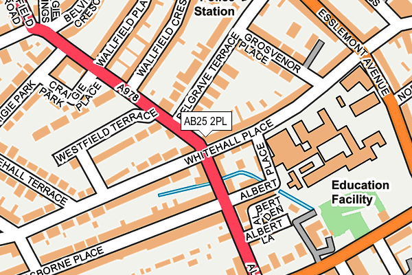 AB25 2PL map - OS OpenMap – Local (Ordnance Survey)