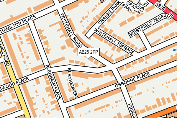 AB25 2PP map - OS OpenMap – Local (Ordnance Survey)