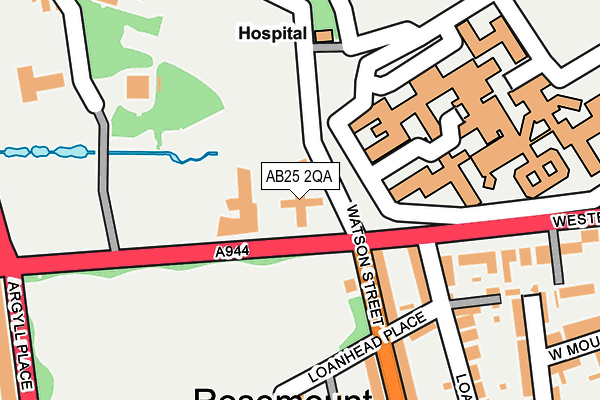 AB25 2QA map - OS OpenMap – Local (Ordnance Survey)