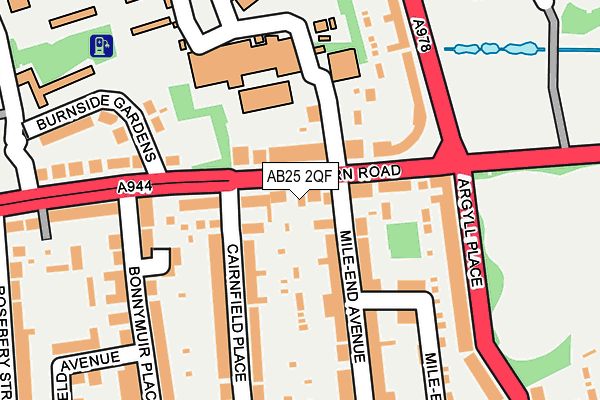AB25 2QF map - OS OpenMap – Local (Ordnance Survey)
