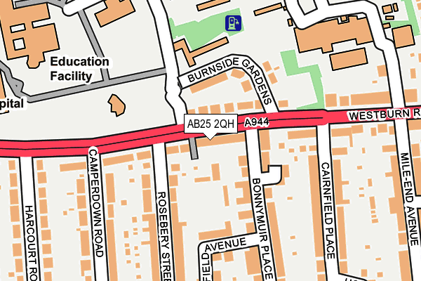 AB25 2QH map - OS OpenMap – Local (Ordnance Survey)