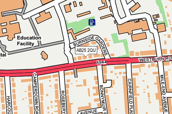 AB25 2QU map - OS OpenMap – Local (Ordnance Survey)