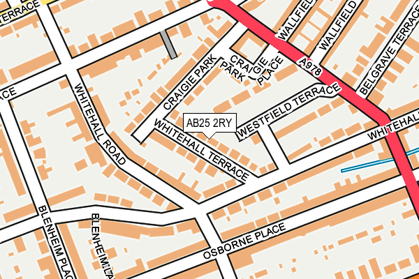 AB25 2RY map - OS OpenMap – Local (Ordnance Survey)