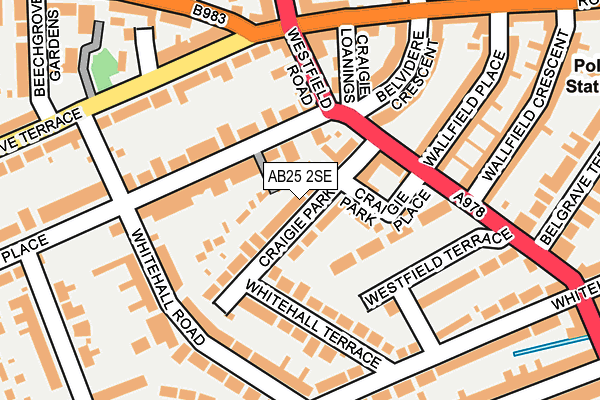 AB25 2SE map - OS OpenMap – Local (Ordnance Survey)