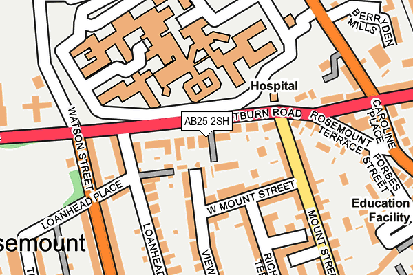 AB25 2SH map - OS OpenMap – Local (Ordnance Survey)