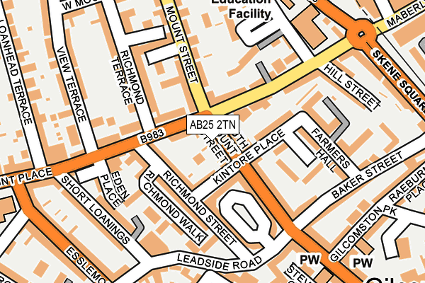 AB25 2TN map - OS OpenMap – Local (Ordnance Survey)
