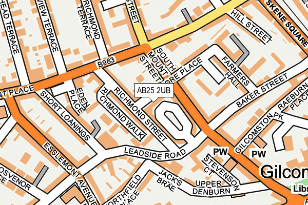 AB25 2UB map - OS OpenMap – Local (Ordnance Survey)