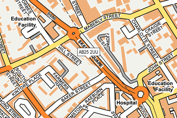 AB25 2UU map - OS OpenMap – Local (Ordnance Survey)