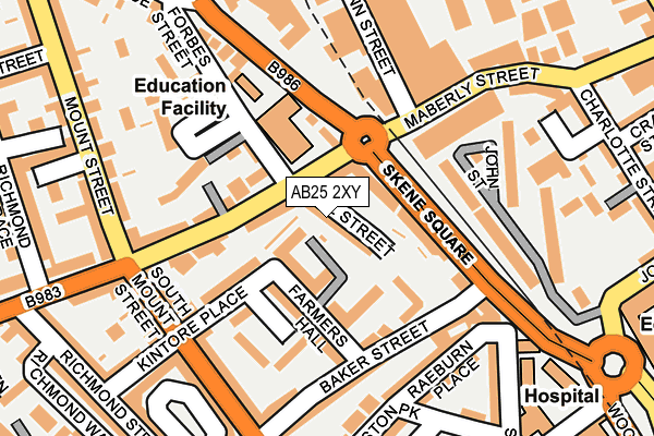 AB25 2XY map - OS OpenMap – Local (Ordnance Survey)