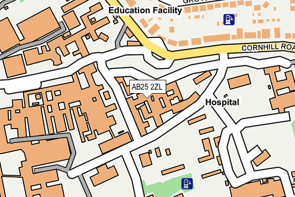 AB25 2ZL map - OS OpenMap – Local (Ordnance Survey)