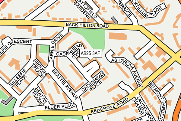 AB25 3AF map - OS OpenMap – Local (Ordnance Survey)