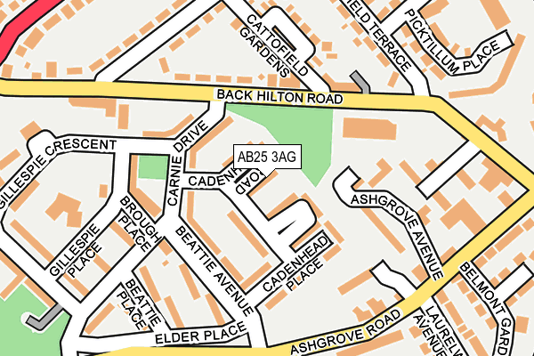 AB25 3AG map - OS OpenMap – Local (Ordnance Survey)