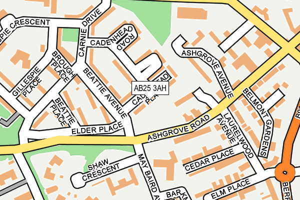 AB25 3AH map - OS OpenMap – Local (Ordnance Survey)