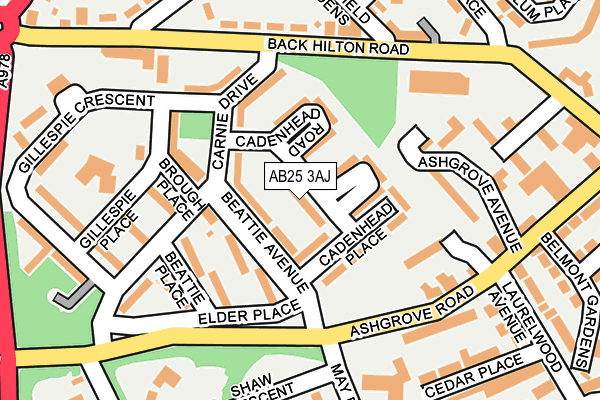 AB25 3AJ map - OS OpenMap – Local (Ordnance Survey)