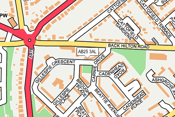 AB25 3AL map - OS OpenMap – Local (Ordnance Survey)
