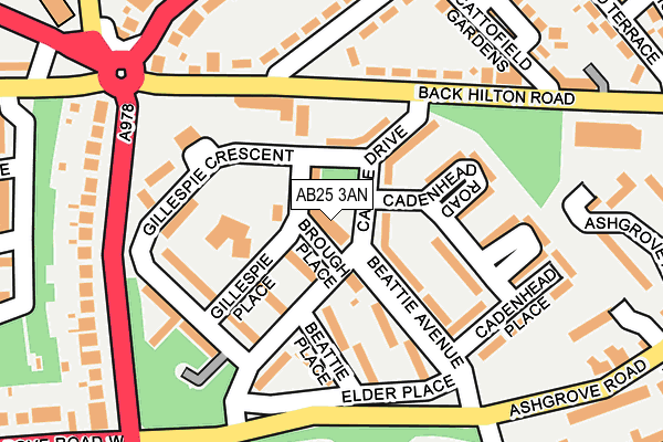 AB25 3AN map - OS OpenMap – Local (Ordnance Survey)